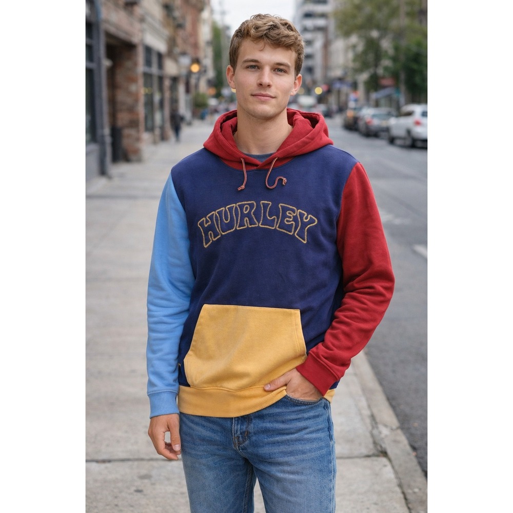 Hurley Men's Colorblock Sporty‎ Hoodie Size Large